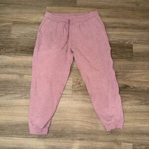 Lululemon Scuba Jogger Womens 14 Pink Taupe High Rise Fleece Lounge‎